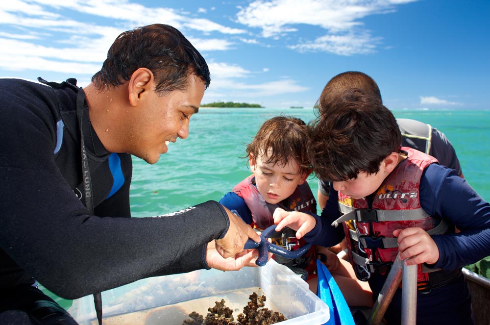 Jean-Michel Cousteau, Fiji - Marine Biologist with children