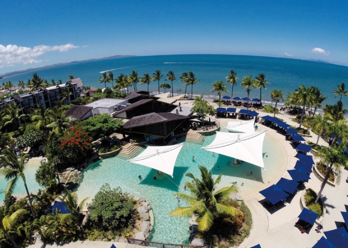 Radisson Blu Resort, Fiji – Resort Pool Aerial View Radisson Blu Resort, Fiji - Resort Pool Aerial View