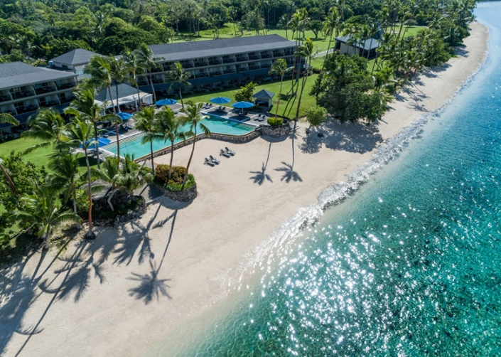 Shangri-La’s Fijian Resort – Aerial Pool View Shangri-La's Fijian Resort - Aerial Pool View