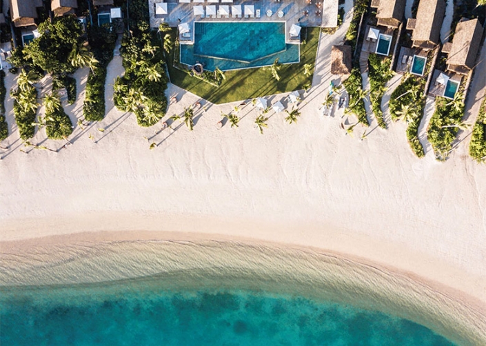 Six Senses Fiji – Luxury Fiji Resort – Beach Front Plunge Pool Villas and Tovolea – Aerial View Six Senses Fiji - Beach Front Plunge Pool Villas and Tovolea - Aerial View