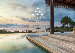 Sunset over Residence Pool - Six Senses Fiji