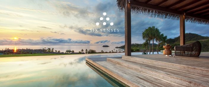 Sunset over Residence Pool – Six Senses Fiji Sunset over Residence Pool - Six Senses Fiji