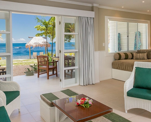 Malolo Island Family Bure - Interior with Ocean View