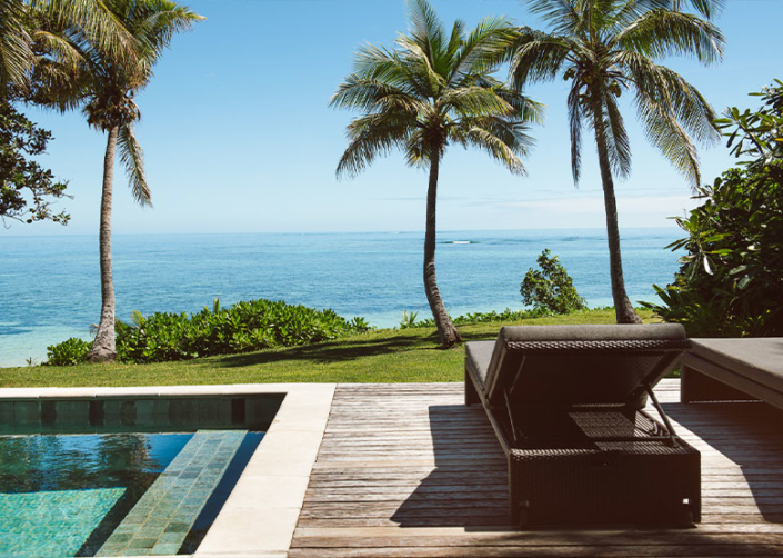 Beachfront Pool Bure with view overlooking ocean and beach – Tokoriki island Fiji Beachfront Pool Bure with view overlooking ocean and beach - Tokoriki island Fiji