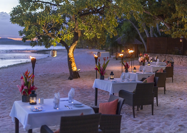 Eratap Beach Resort - Luxury Vanuatu - Sunset Beachside dining