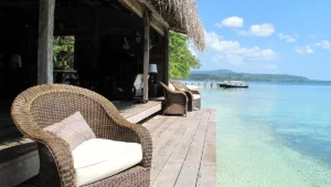 Ratua Private Island Vanuatu - Fish Village deck