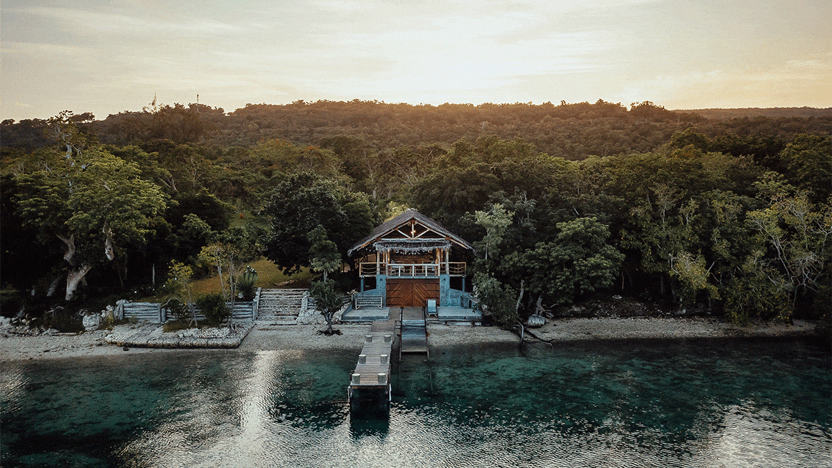 Havannah Boat House - Luxury Private House Vanuatu - Boat House and pier aerial