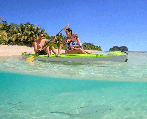 Vomo Island Fiji - Family Kayaking