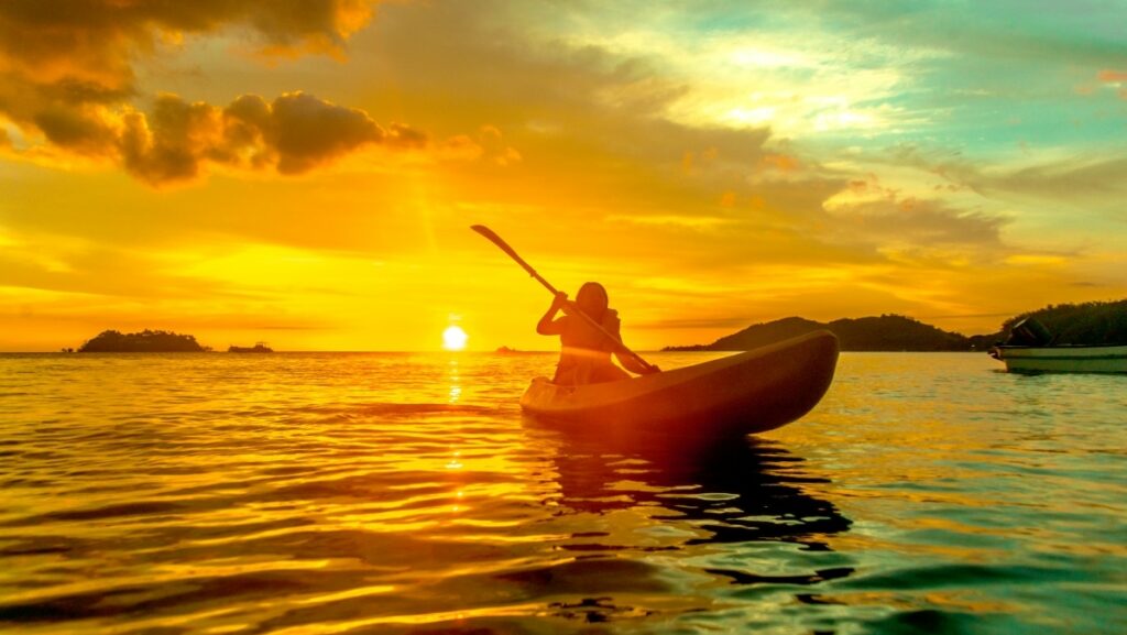 Tropica Island Resort Fiji kayaking at sunset
