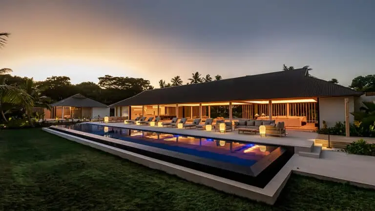 Vomo Island Fiji - Reef House Residence twilight view