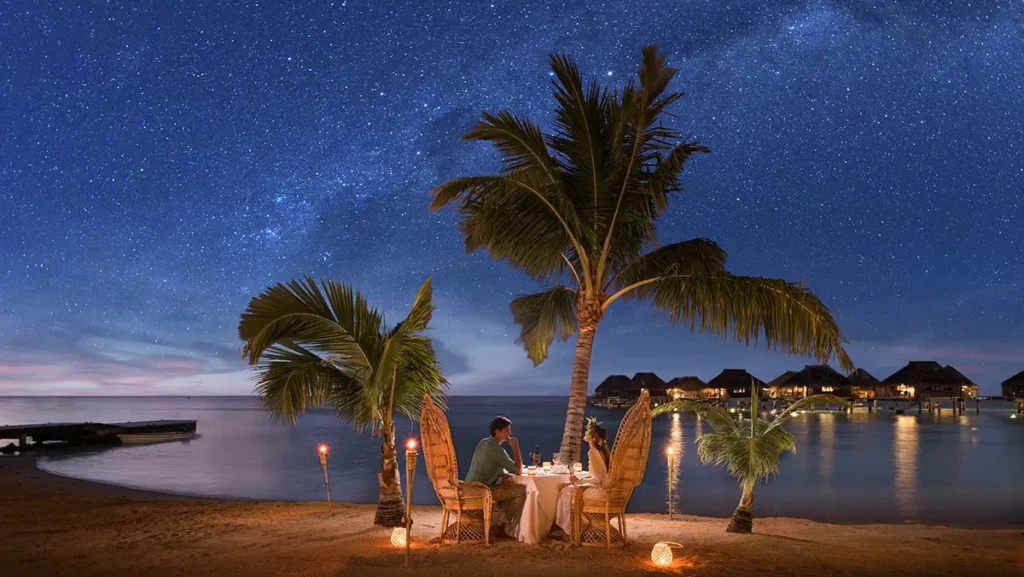 Hilton Moorea Lagoon Resort Tahiti - Romantic Beach Dinner