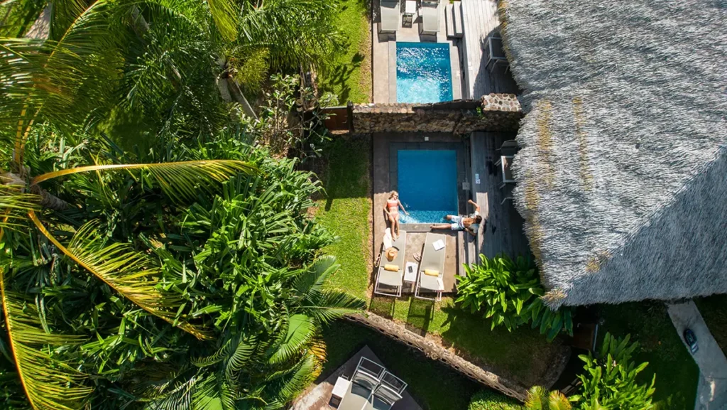Manava Beach Resort & Spa - Moorea pool aerial view