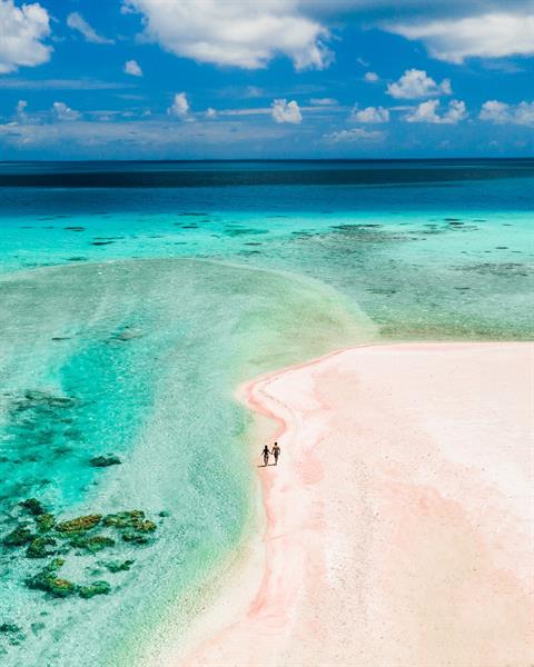 Le Tikehau Pink Sand Beach Aerial Atoll Tahiti Tahiti Resorts Island Escapes