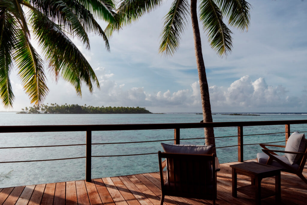 Vahine Private Island Royal Villa Covered Terrace Lagoon View