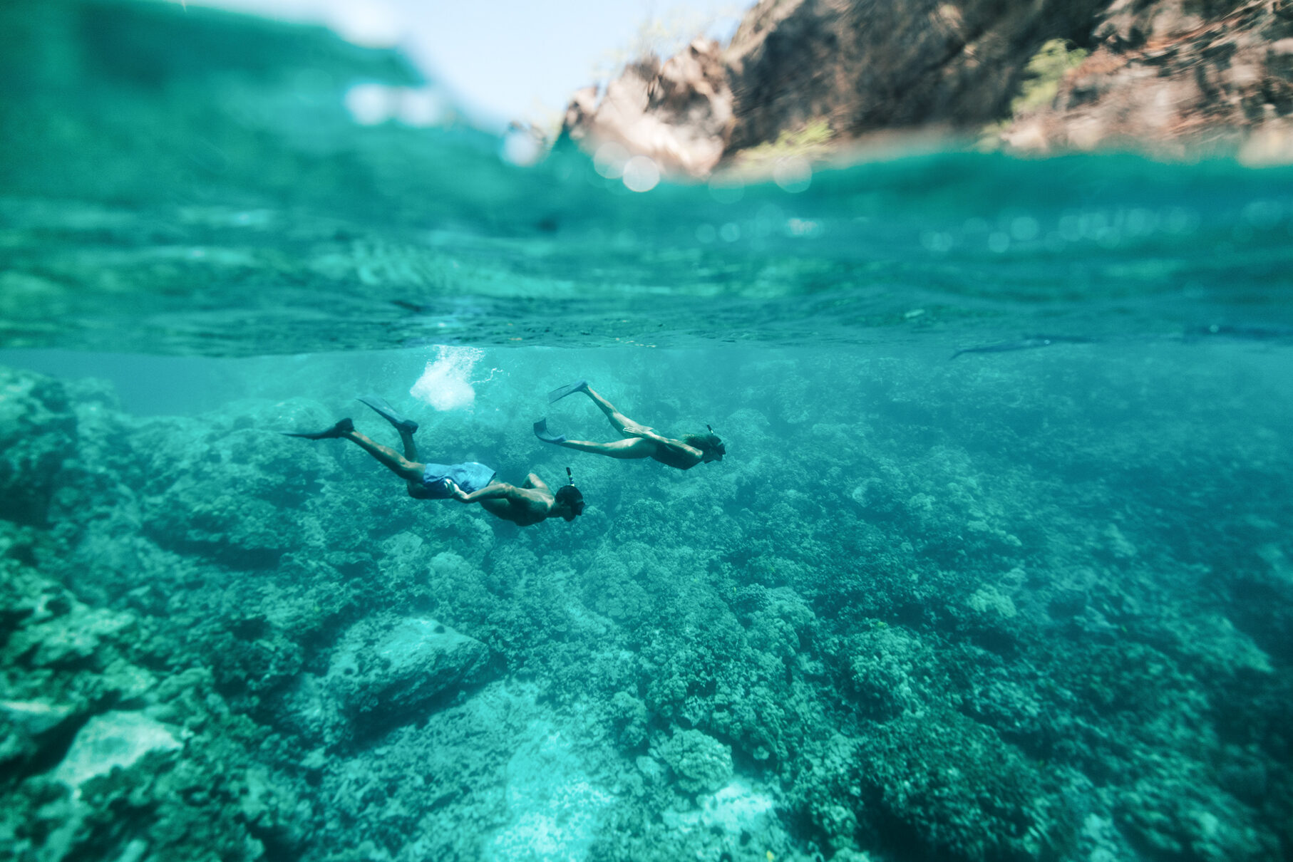 Hawaii Island Big Island of Hawaii snorkelers exploring kealakekua bay kealakekua bay 17389 jpg