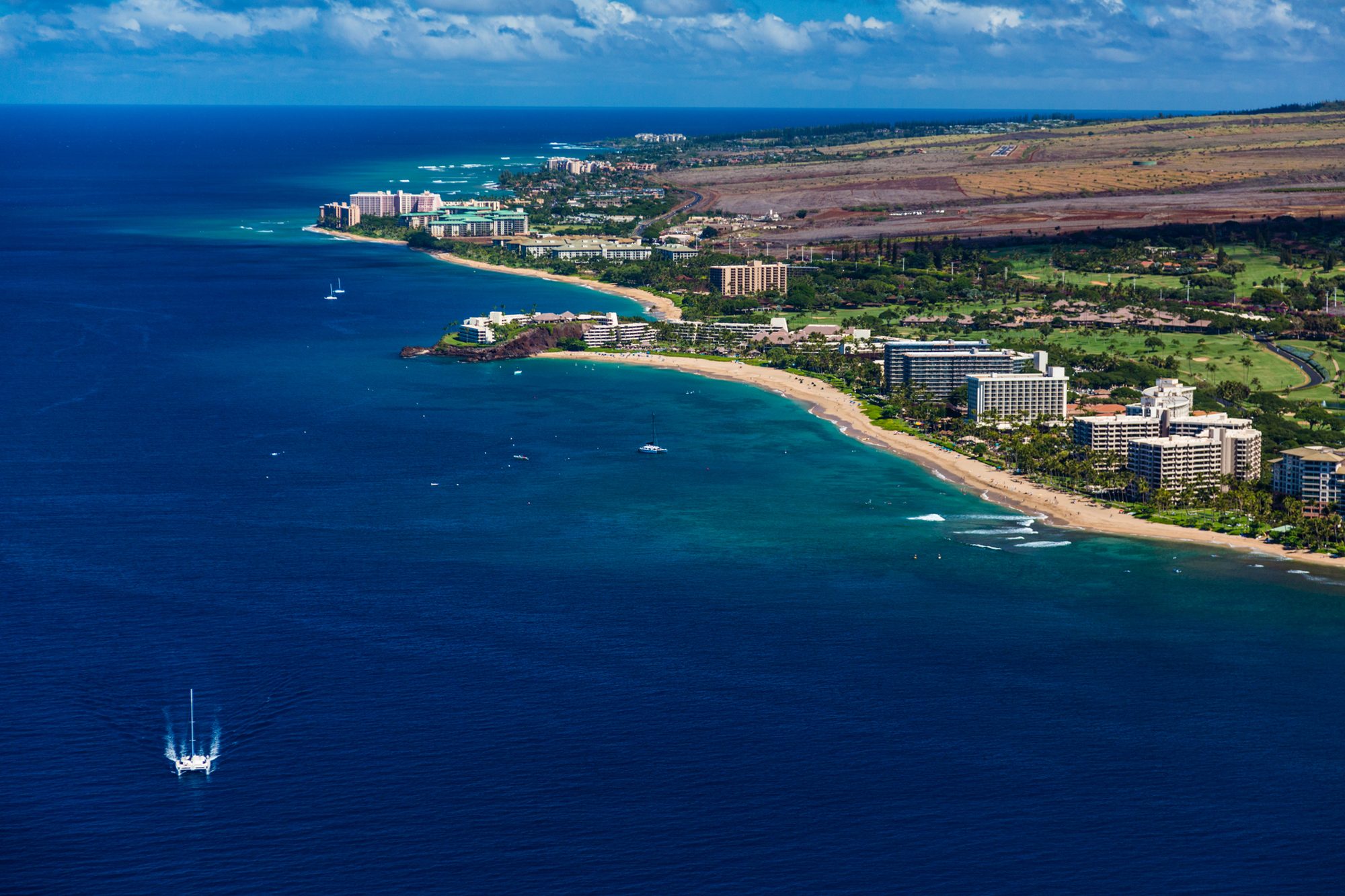 hawaii maui west kaanapali resort beach aerial 01 jpg